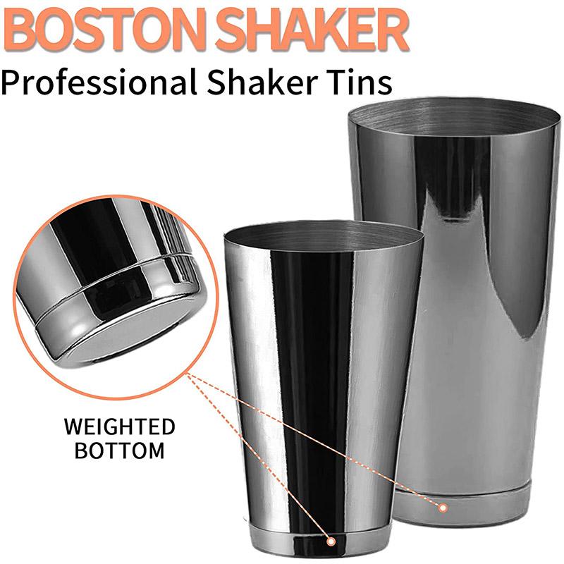 Шейкер для коктейлей Boston Shaker: Набор из 2 предметов: Профессиональный шейкер для коктейлей для бармена на 18 унций и 25 унций.