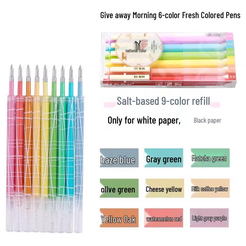 Ретро стержни для ручек в цветах Моранди: Нажимной тип, Нейтральные оттенки, Идеально для студентов, Ежедневников, Выделения и Канцелярия в японском стиле