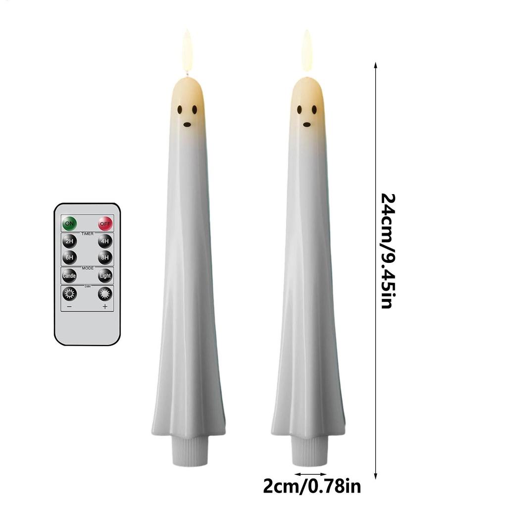 Fake Candles Halloween Ghost LED Candles Flickering Flickering LED Candlesticks Halloween Decor for Dining Party Fireplace