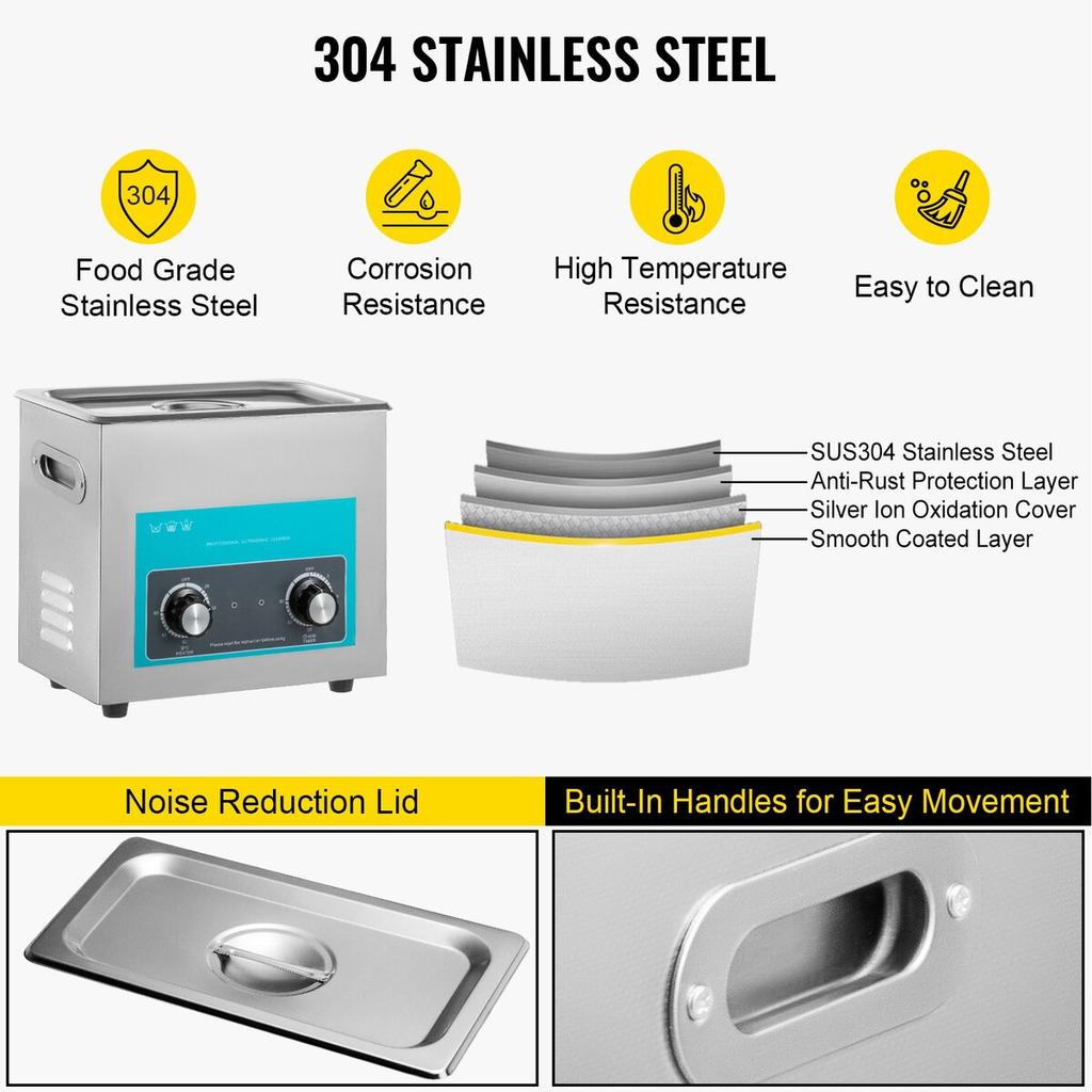 Ultrasonic Jewelry Cleaner with Heater Timer for Cleaning Eyeglass Rings