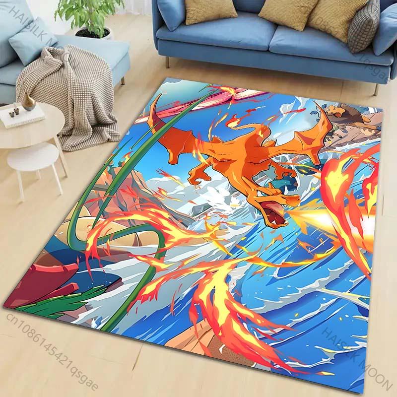 Классический P-P0kém0n Charizard Принт Ковер Гостиная Спальня Диван Большой Площади Декоративные Ковры Детская Игровая Нескользящий Коврик Замечательные Подарки