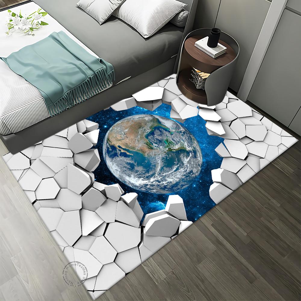 3D ковер с рисунком планеты Земля для гостиной, спальни, прихожей, ванной, для отдыха, декор для дома