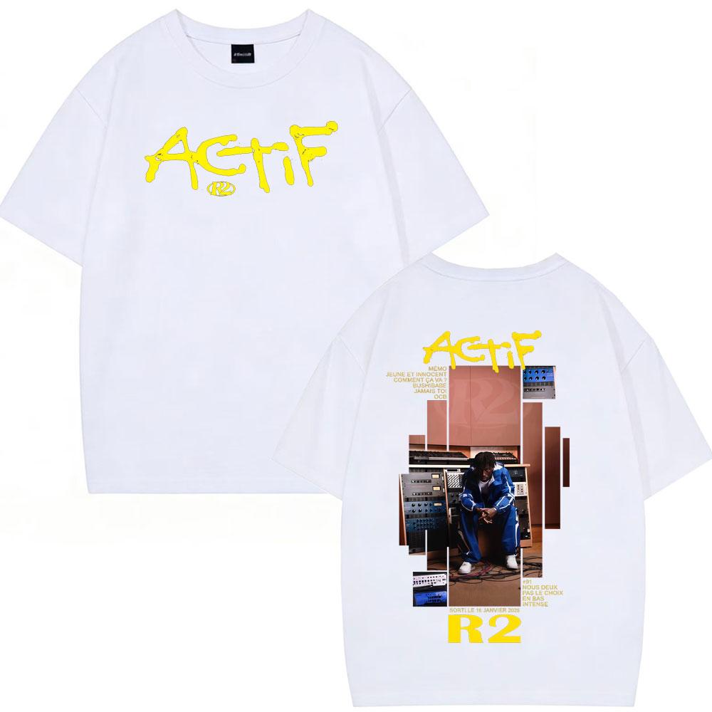 Rapper R2 Actif Album 2026 T Shirts Mens Women Casual Cotton Oversized Tshirt Fashion Short Sleeve Gothic Punk Loose Tshirts