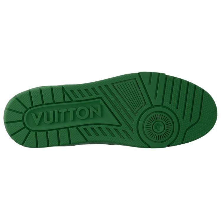 LOUIS VUITTON Trainer Cow Leather Low top Skateboard Shoes Men's Green 1AHTKY