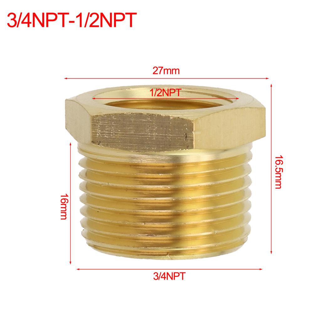 1pc Brass Pipe Adapter Fitting Reducing Hex-Bush Bushing Male-Female Connector For Pressure Gauge Fuel Water 1/8 1/4 3/8 1/2 NPT