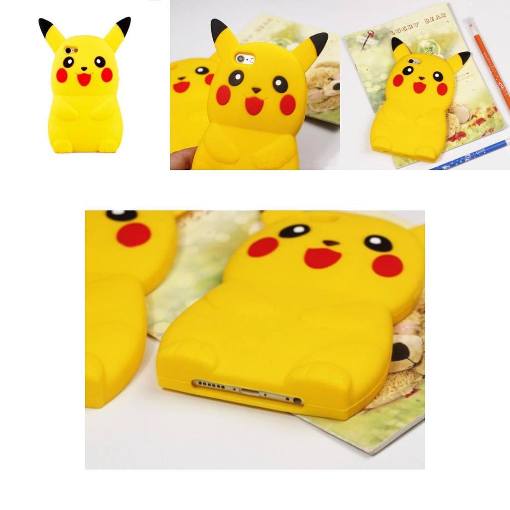 Pokmon Pikachu Silicone Phone Case With Foldable Stand For Iphone 4 And 5 Protectors
