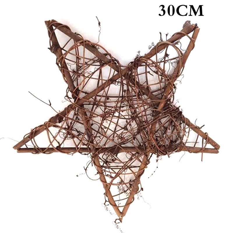 Ретро Рождественская дверь, висящая из сушеного ротанга, цветочные венки, пятиконечная звезда, декор для вечеринки, декор на Хэллоуин