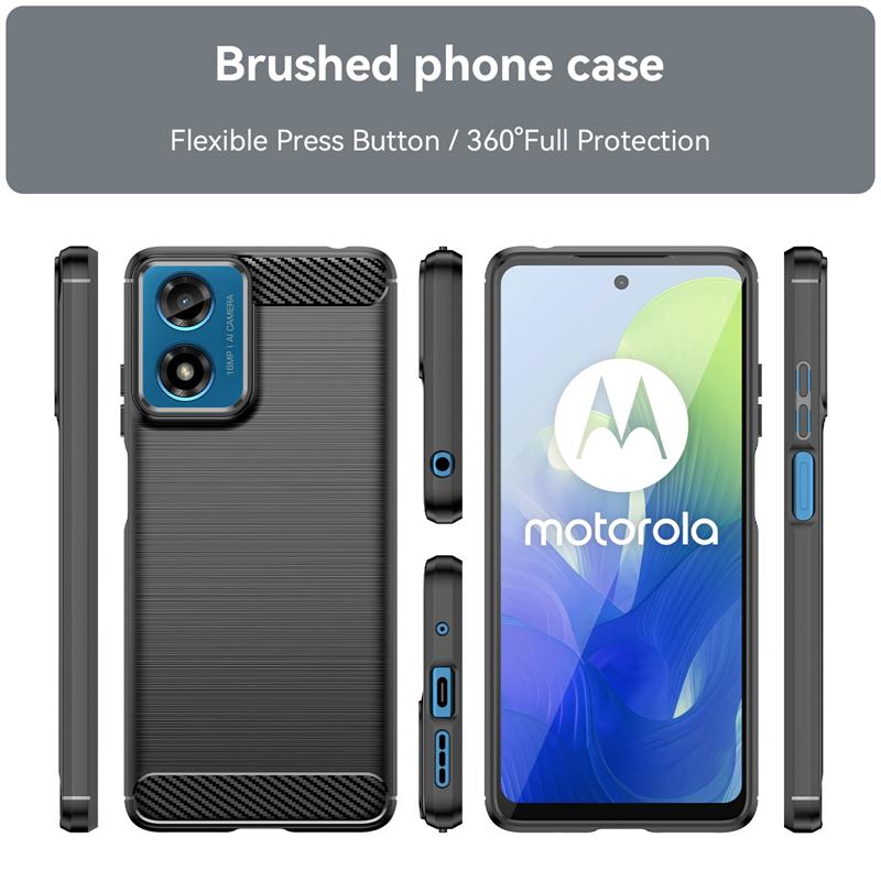 Для Чехол Motorola Moto G24 Чехол Moto G24 Coque Carbon Fibre Bumper Back Противоударный Мягкий Чехол TPU Moto G 24 G04 G34 G24 Fundas