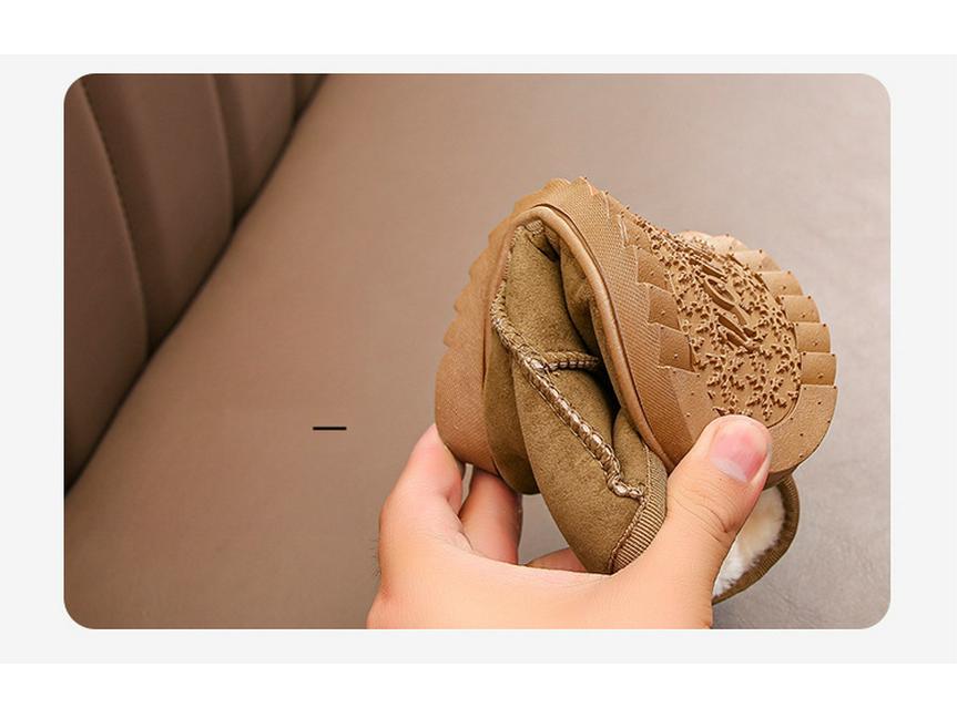 Kids' 2024 Winter Snow Boots - New Style Suede Short Boots for Boys and Girls, Plus Velvet Lined for Warmth