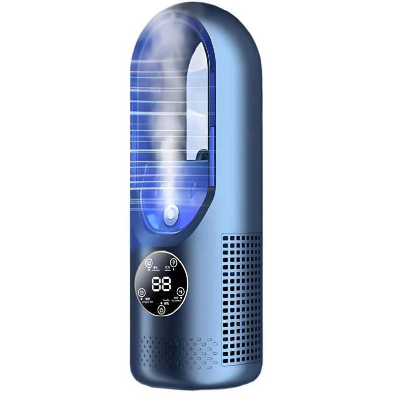 Rechargeable Usb Desktop Fan With Spray Humidifier And Touch Operation For Home And Gift