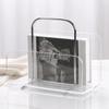 Acrylic Magazine Bookshelf Stainless Steel Newspaper Rack Storage Rack Book Holder Sales Office Model Room Light Luxury Decorative Ornaments