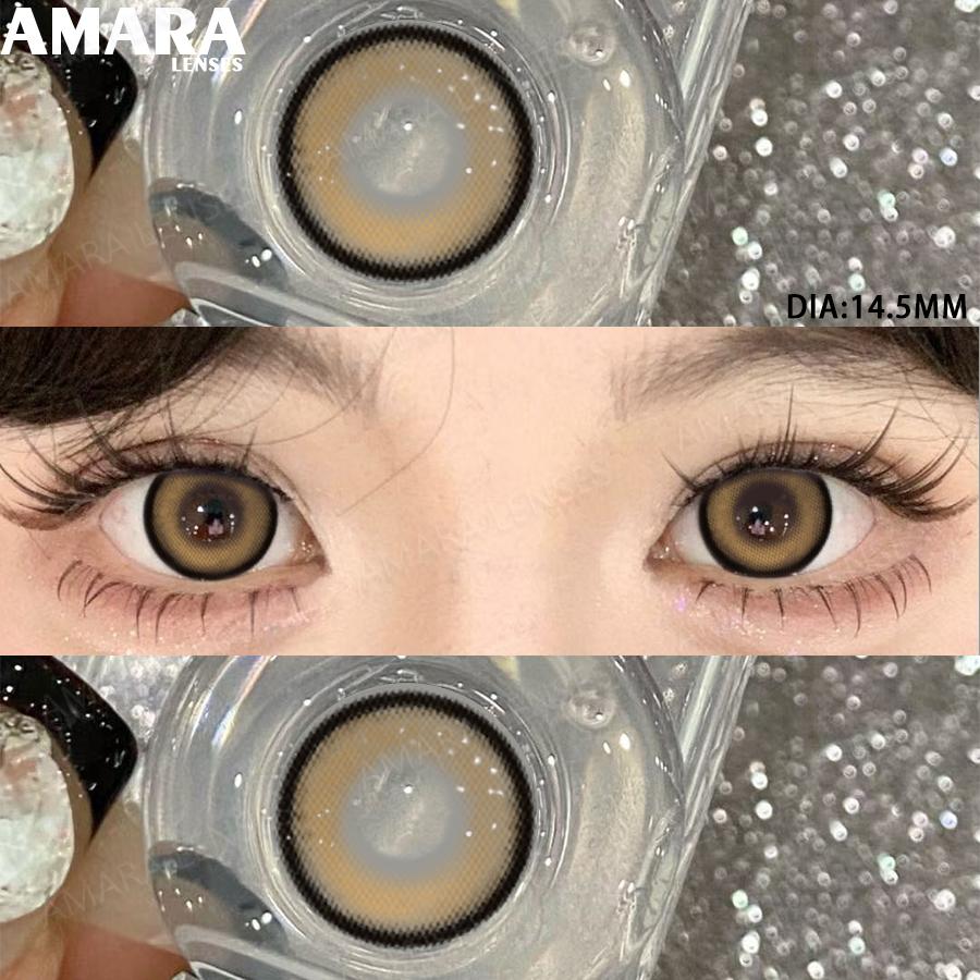 AMARA Модные цветные контактные линзы Коричневые Мягкие линзы Косметические линзы для БОЛЬШИХ ГЛАЗ Зеленый Цвет Контактные линзы для глаз Косметика для глаз Ежегодное использование