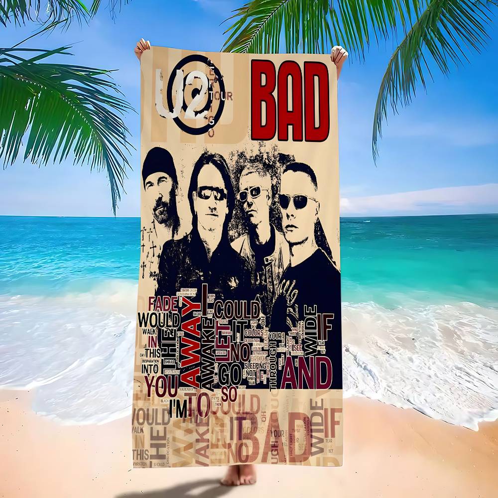 Rock Band Star U-U2 Музыкальный Аниме Пляжное Полотенце Мягкое Впитывающее Кухонное Полотенце Детские Подарки для Детей Путешествия Кемпинг Спортзал