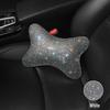 Diamond Studded Car Accessories Set: Seat Belt Shoulder Cover, Rearview Mirror Cover, Headrest, and Lumbar Support