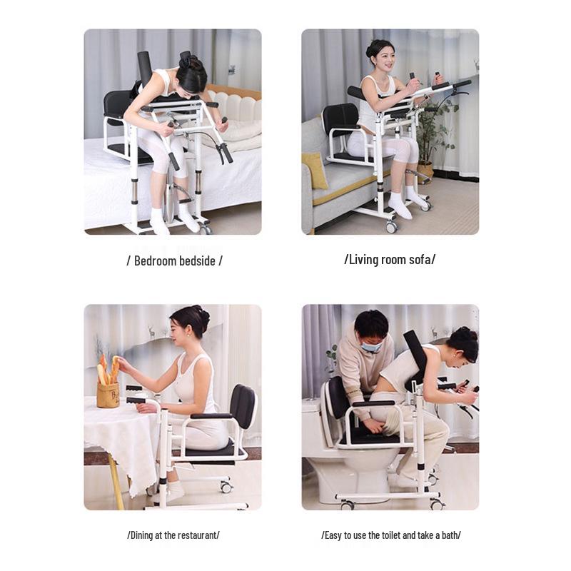 Hydraulic Elderly Transfer Chair - Assisted Lifting & Standing Device for Semi-Disabled Caregiver Support.