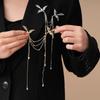 Pearl Phoenix Tassel Brooch Vintage Temperament Long Fringe Brooches Corsage Ornaments Light Luxury Birds Badge Pin Gifts