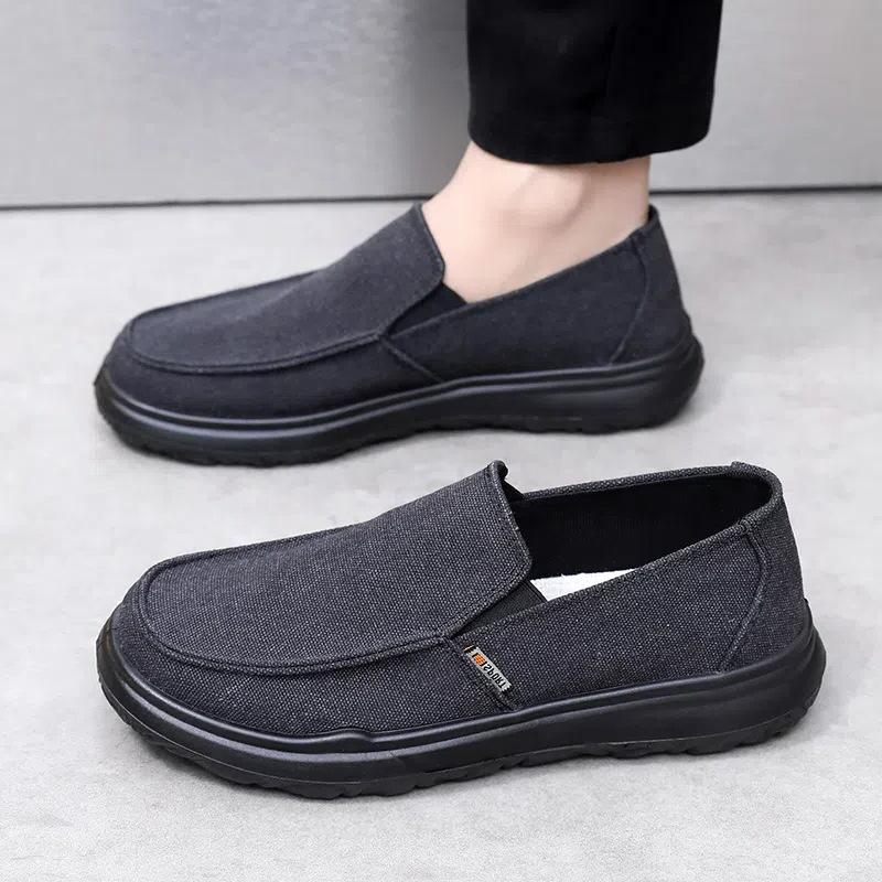 Мужские легкие кроссовки из парусины Slip On, повседневные туфли-лодочки на плоской подошве, лоферы из парусины, удобная дорожная обувь для мужчин, дышащая обувь для ходьбы