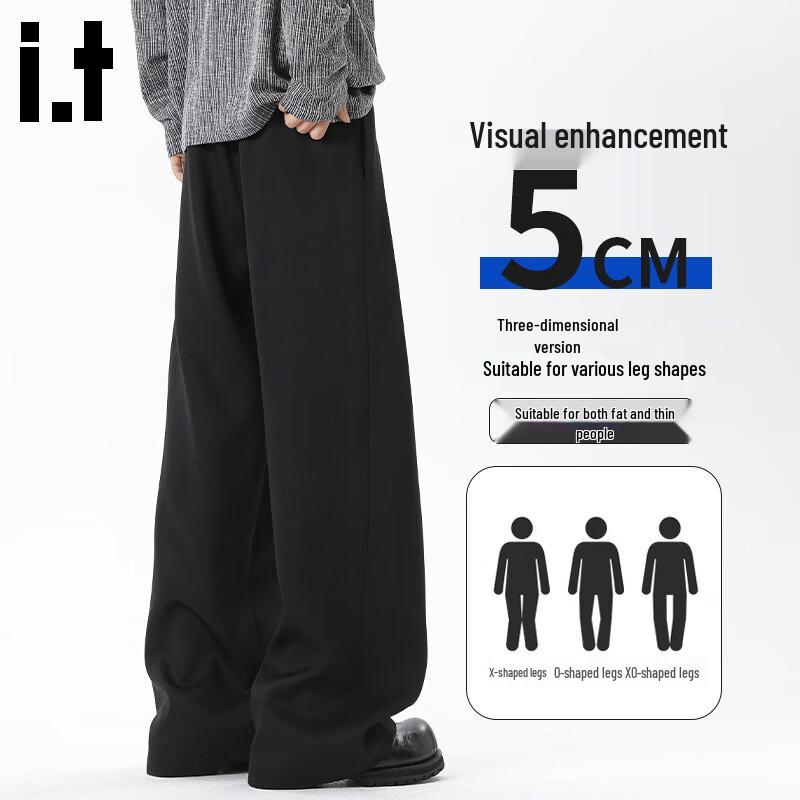 CHOCOOLATEit Men's Pleated Loose Fit Cool-Touch Trousers