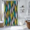 Vibrant Leaf Pattern Shower Curtain – Reversible Colorful Woven Design,  with Hooks for Modern & Artistic Bathroom Decor