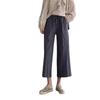 Широкие брюки для женщин, летние хлопковые льняные брюки, однотонные дышащие свободные брюки с эластичной резинкой на талии, большие размеры