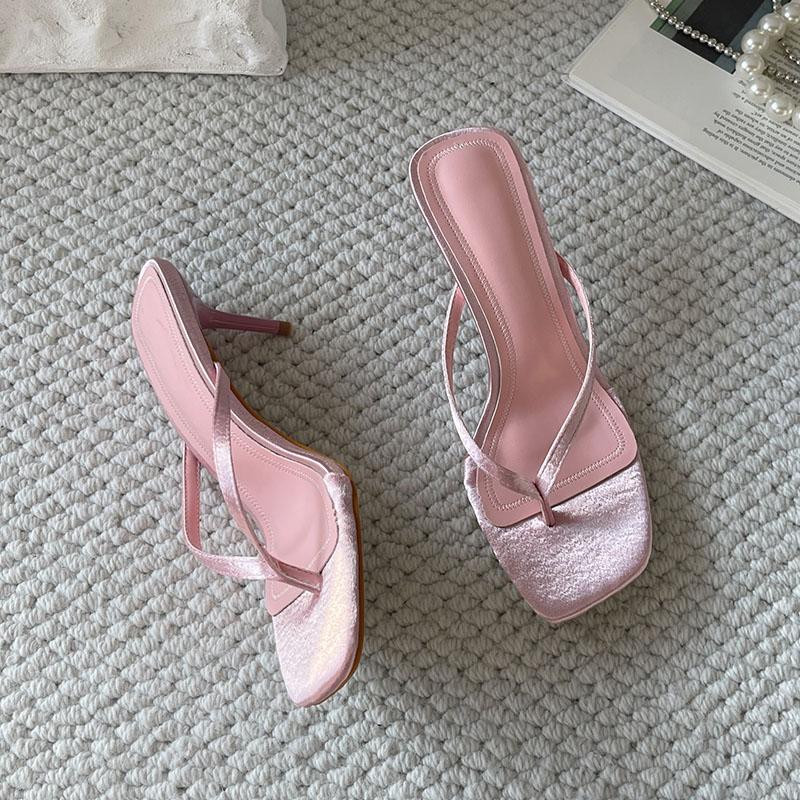 Мода Большой размер 43 Мода Мелкие Женские Туфли-лодочки на Высоком Каблуке Сандалии Туфли Женские Шлепанцы Элегантные Женские Сандалии на Каблуке Шлепанцы Туфли