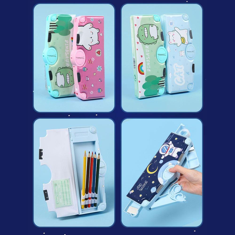 Двухъярусный пенал с точилкой Органайзер для канцелярских принадлежностей Для мальчиков/девочек