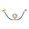 R1234yf Refrigerant AC Recharge Hose with Gauge, 1/2” LH R1234YF Self-sealing Can Tap Valve & Low Side Quick Coupler 14mm 250PSI