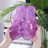 Transparent Crystal Slippers Women's Wear Flat Bottom Plastic Material Non-slip Home Use Bathroom Soft Bottom Solid Color Mother Shoes
