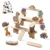 Shinse Animal Building Balance Stacking Fun Wooden Educational Toy for Montessori Finger Shape Early Boys and Ages and Requires Adult Birthday