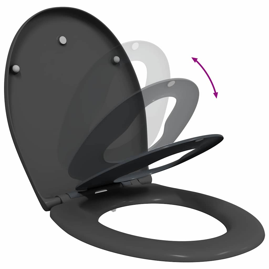 Toilet Seat Anthracite 47 x 37 x 4 cm Duroplast