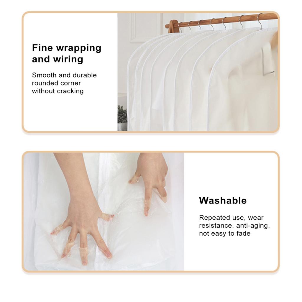 5 шт. пылезащитный мешок, прозрачный чехол для одежды, водонепроницаемый, пылезащитный, против плесени, без морщин, мешок для хранения