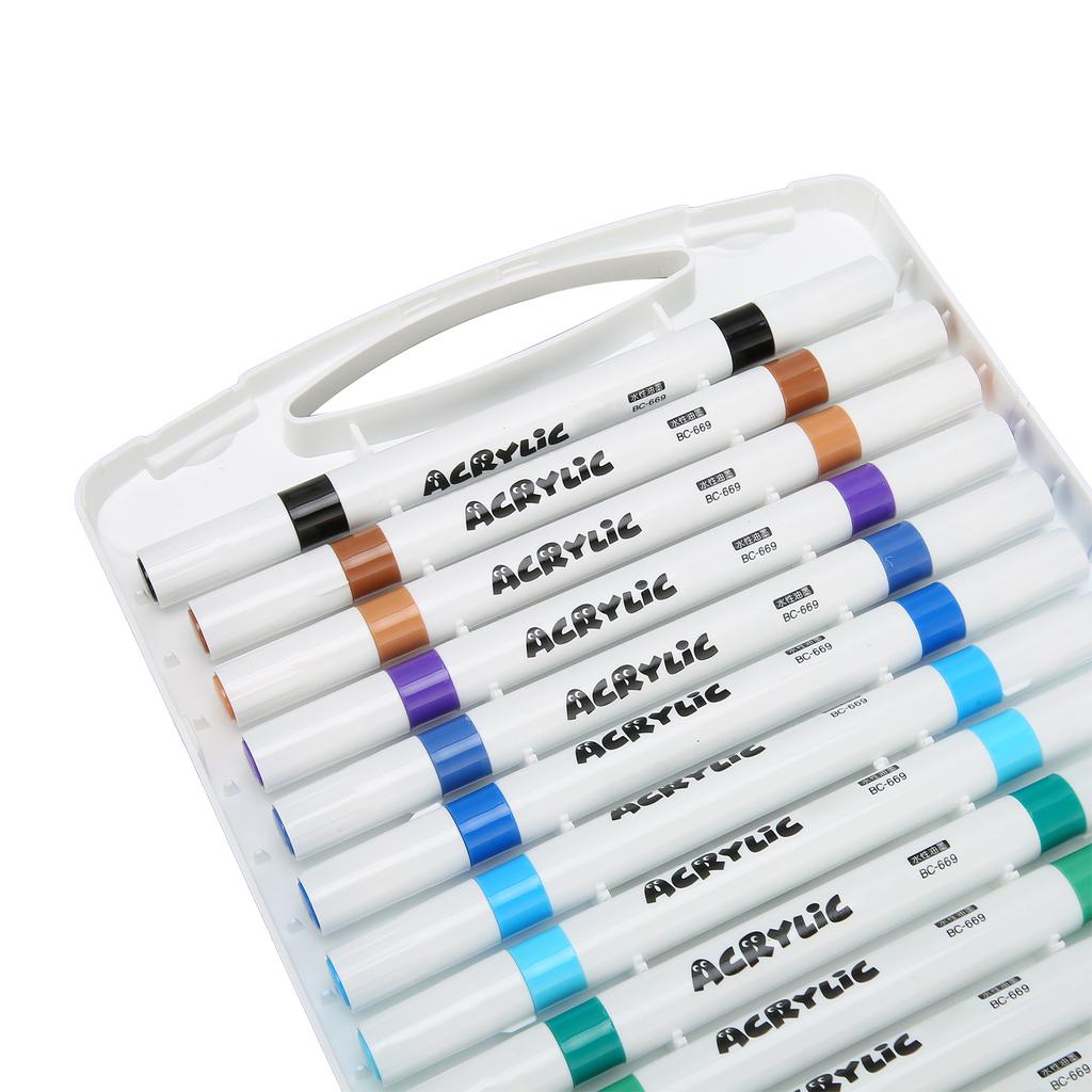 Dual Tip Marker Pen 24 Colors Quick Drying Waterproof Professional Marker Pens Acrylic Marker for DI