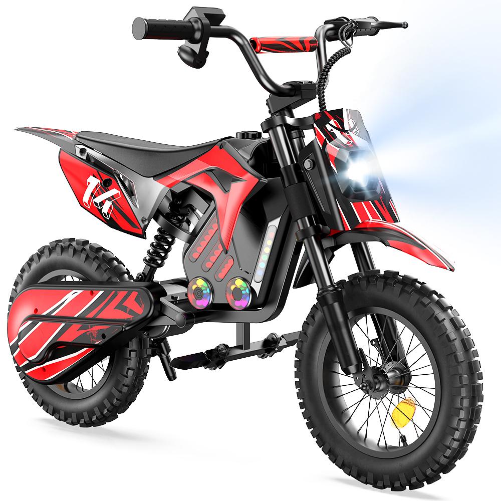 iScooter A14 Children's Multi Terrain Electric Motorcycle 36V5.2Ah Battery 500W Motor 14 Inch Tires With Front And Rear Dual Shock Absorption