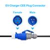 CAIXI EV Charger CEE Female Socket 3Pins to Schuko Plug Adapter Waterproof Connection WallMount Socket 32A 7KW 16A 3 Phase 11KW