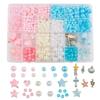 HappyHome Beads Handicraft Charm Set Pearl Beads Acrylic Beads Round Blue Pink 24 Colors DIY Threading Beads Handmade Accessories