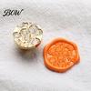 Decorative Wax Stamp Head Lily Floral Brass Seal Head, Cute Plant Themed Engraved Small Sealing for Journal Card Gift Wrapping Wedding Invitation