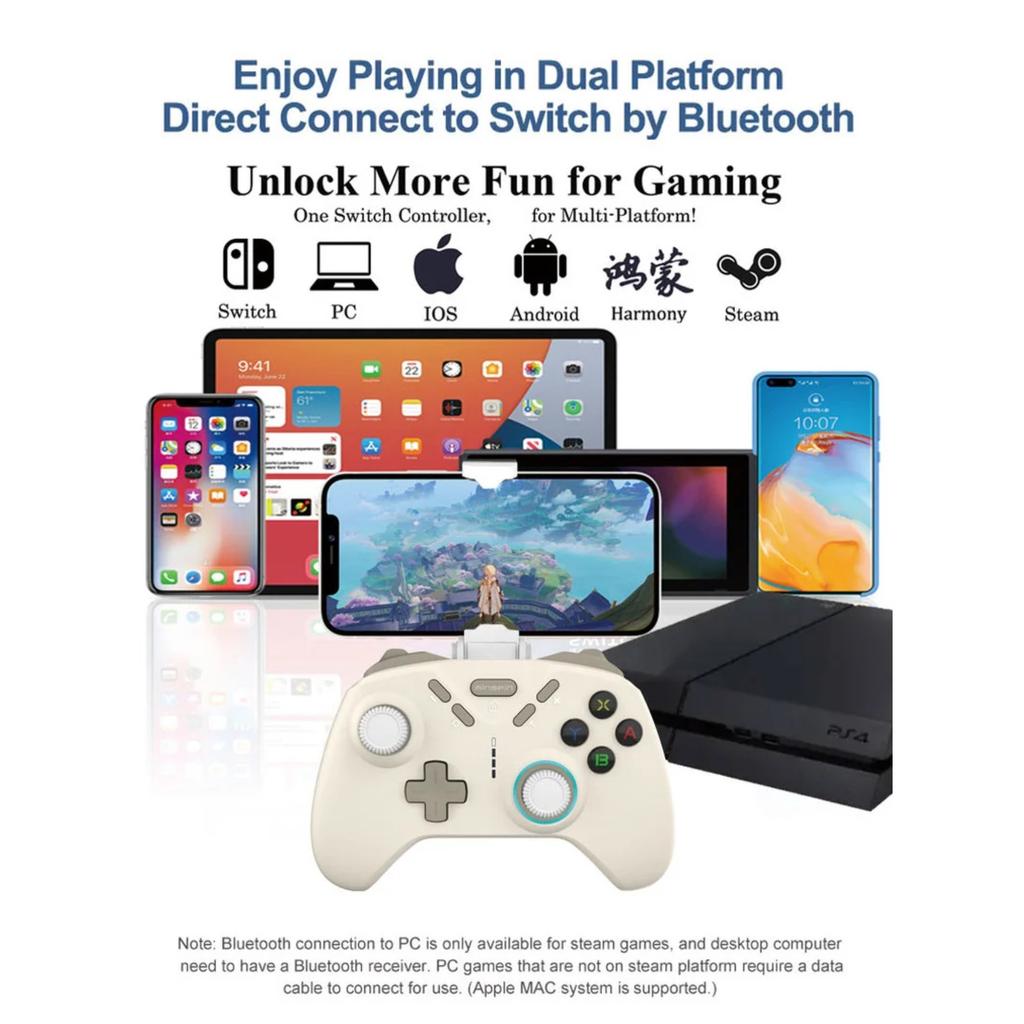 Беспроводной игровой контроллер, совместимый с Bluetooth, для Switch/ PS4/PS3/ Steam/ IOS13.4+/Android (HID)/ Геймпад-джойстик Harmony OS