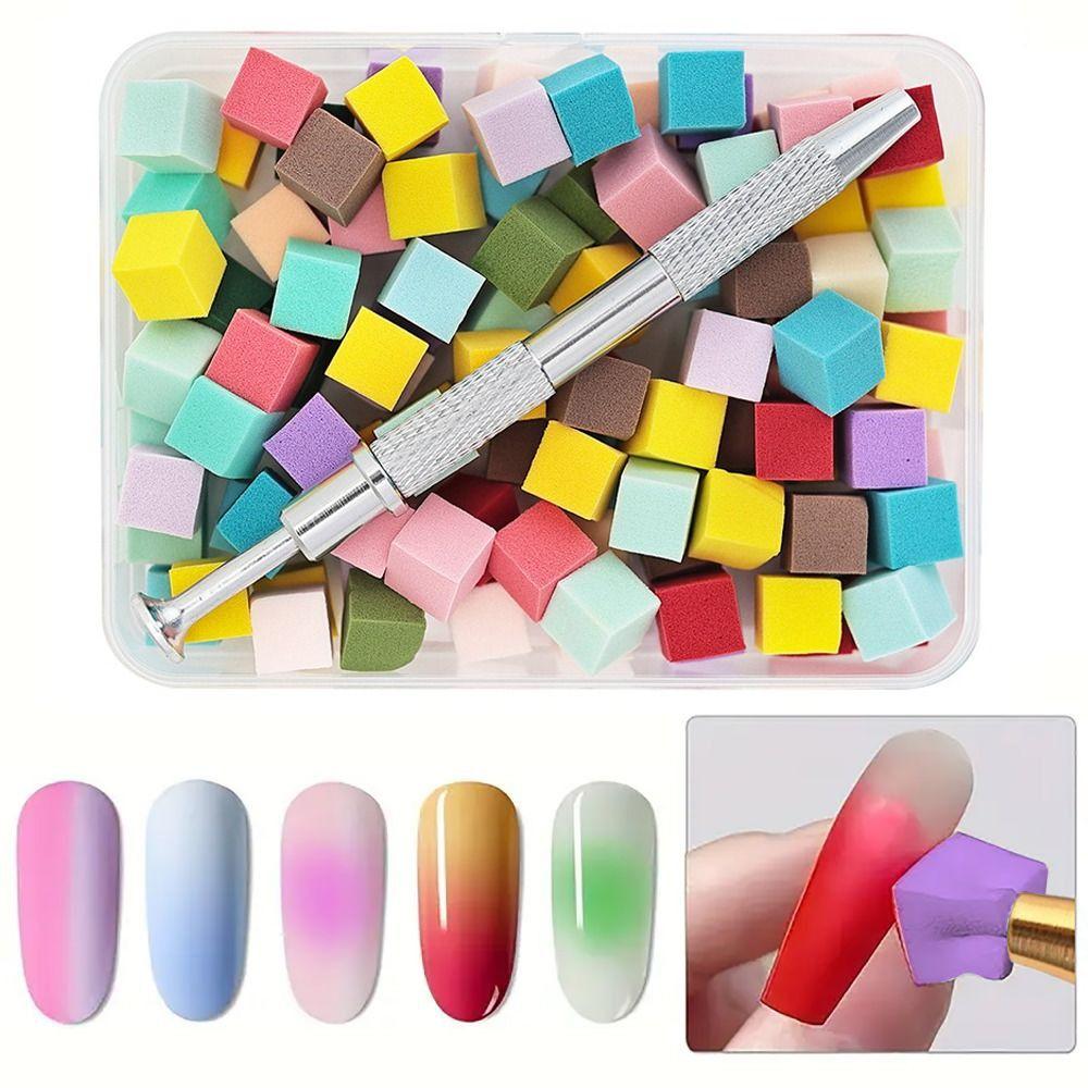 High Rebound DIY Manicure Makeup Sponge Soft Nail Stamper Sponge Gradient Nail Sponge Set  Women
