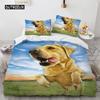 Пододеяльник с акварельной собачкой размера King Queen 3D с милым бегущим питомцем и щенком, комплект постельного белья для детей, подростков, взрослых, лабрадоров, одеяло, чехол