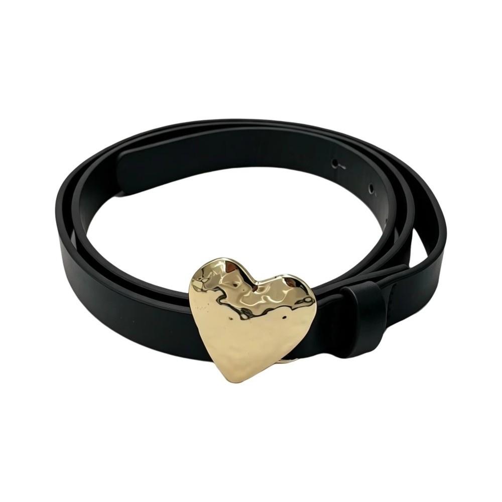 Irregular Waistband Heart-shaped Buckle Dress Jeans Belt Women's Slim Belt Clothing Accessory