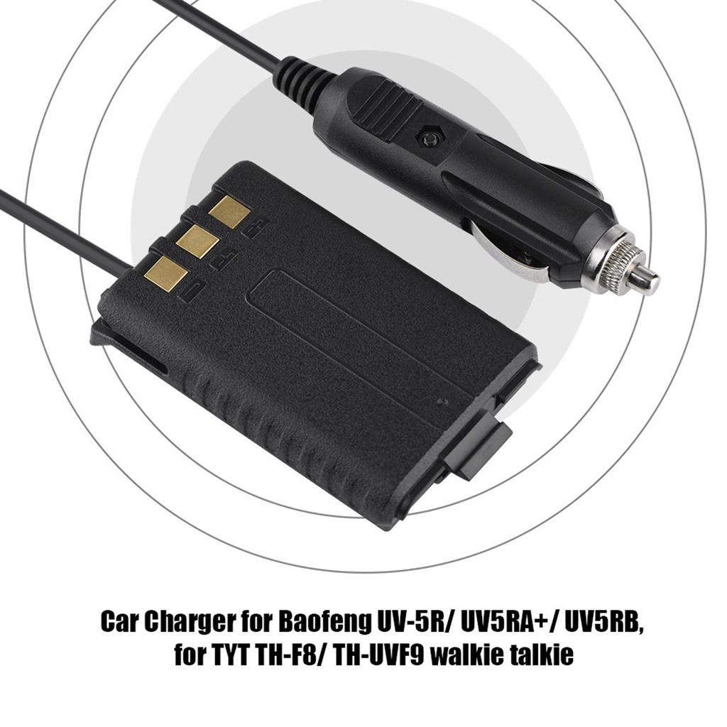 Car Charger Adapter for Baofeng UV‑5r UV5RA+ UV5RB for TYT TH‑F8 TH‑UVF9 Walkie Talkie