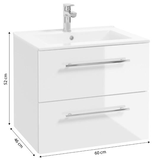 Wall-Hung Bathroom Cabinet with Sink, Soft Close, Pinia