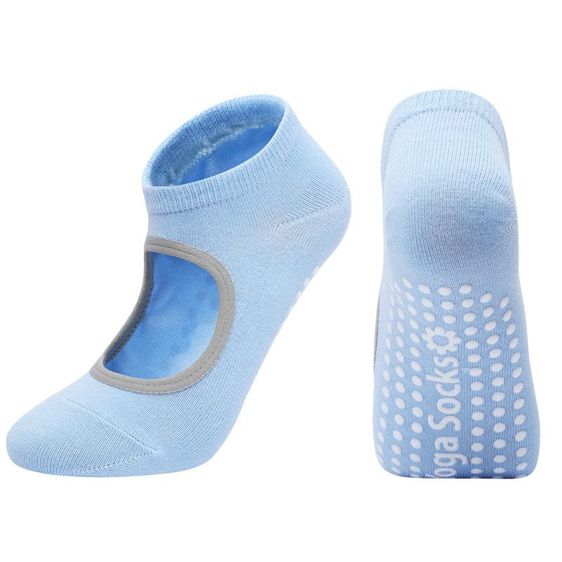 Color EU 35-42 Big Size Women Men Pilates Sock Anti-Slip Breathable Backless Yoga Ballet Dance Sports Grip Socks for