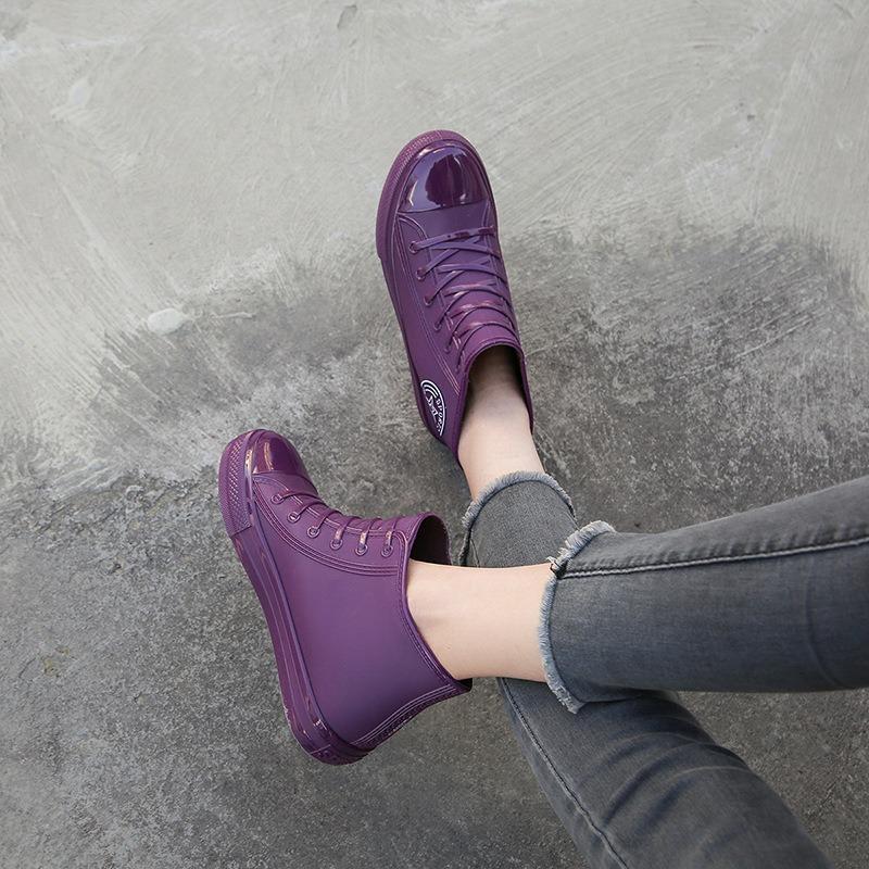 Waterproof Shoes Women's Rain Shoes Rain Boots Student Non-slip Rubber Shoes Adult Water Boots Short Fashion Work Shoes