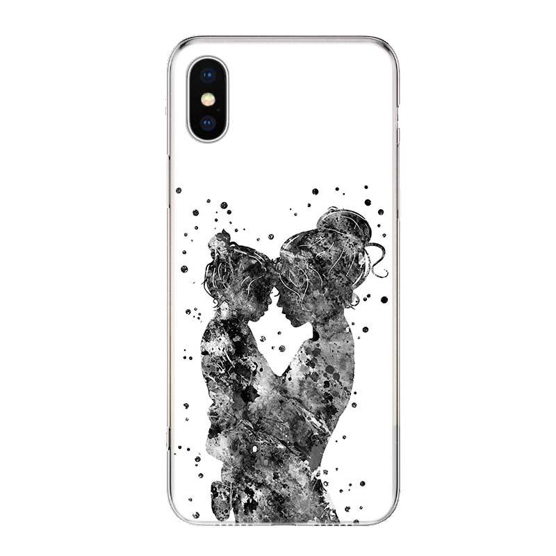 Мама Малышка Девочки Для iPhone 17 Air 16 15 14 Plus 13 Mini 12 11 Pro Max Чехол для телефона 16E 7 Печать 8 SE Fundas Чехол Мягкий Coque 16 15 1