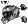 Full Face Motorcycle Helmet Flip-Up Modular Dual Lens DOT CCC Certified All Season Adult Unisex ABS