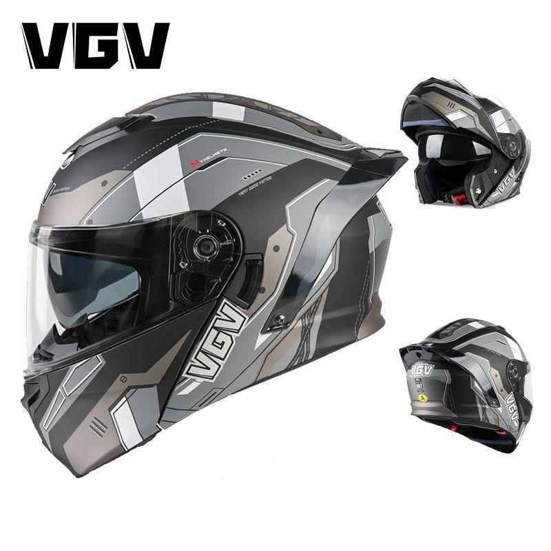 Full Face Motorcycle Helmet Flip-Up Modular Dual Lens DOT CCC Certified All Season Adult Unisex ABS