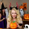 Halloween Devil Horns Plush Headband Cosplay Gothic Hair Hoop Dress Up Accessories Party Outfits Headband