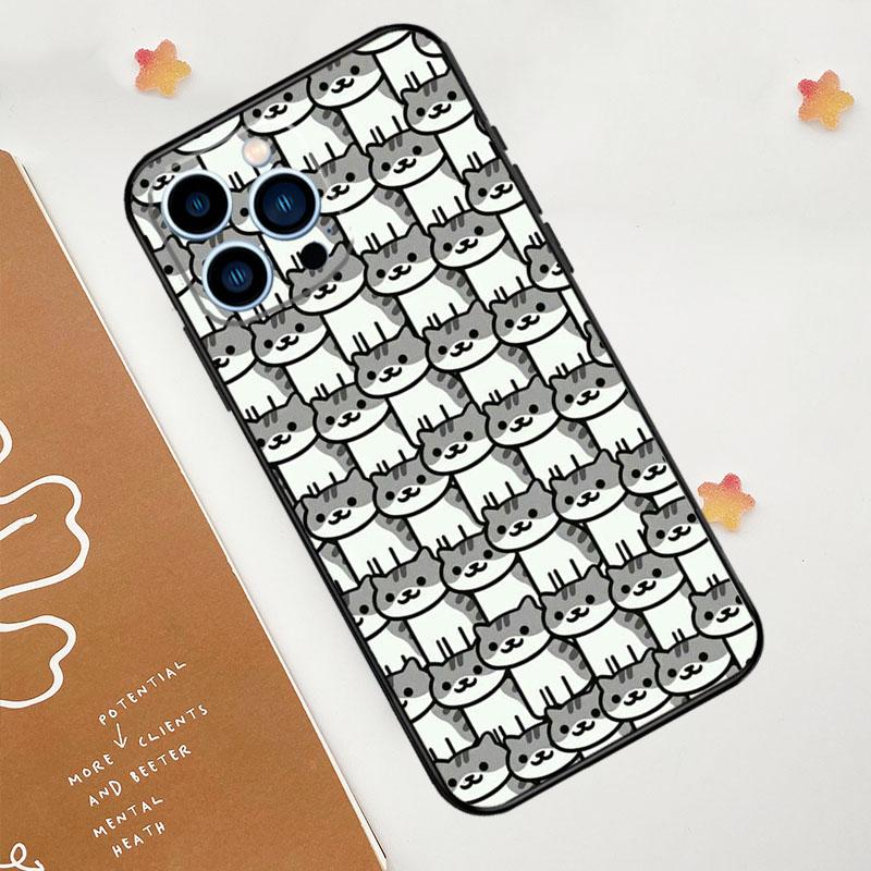 Забавные милые кошки Чехол для телефона Для iPhone 17 Pro Max 11 14 15 16 Pro Max 12 13 mini 16 Plus 16e 17 Air Funda