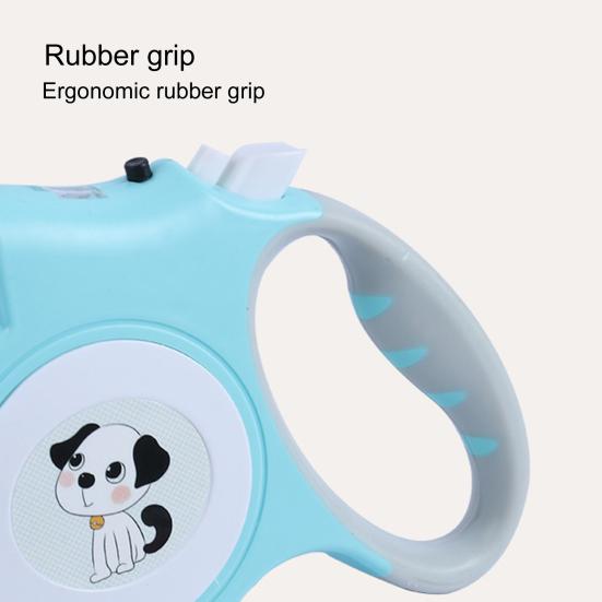 5m Retractable Pet Leash with LED Flashlight Ergonomic Handle Adjustable Long Walking Dog Leash for Small Medium Dogs